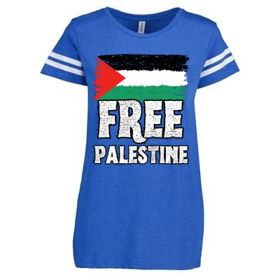 Free Palestine Flag Enza Ladies Jersey Football T-Shirt