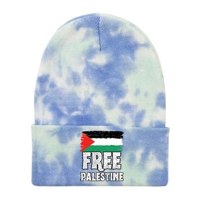 Free Palestine Flag Tie Dye 12in Knit Beanie