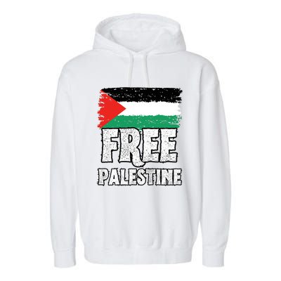 Free Palestine Flag Garment-Dyed Fleece Hoodie