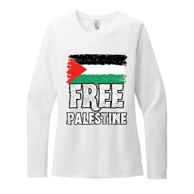 Free Palestine Flag Womens CVC Long Sleeve Shirt