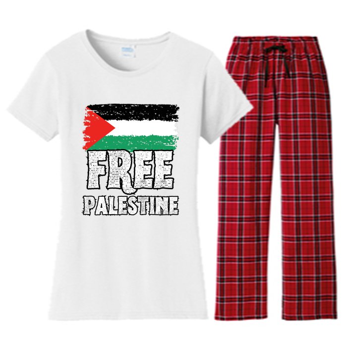 Free Palestine Flag Women's Flannel Pajama Set