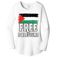 Free Palestine Flag Women's Perfect Tri Tunic Long Sleeve Shirt