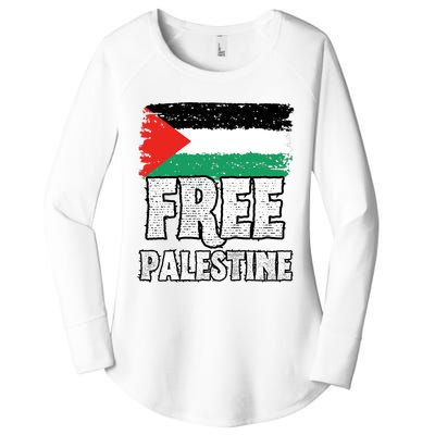 Free Palestine Flag Women's Perfect Tri Tunic Long Sleeve Shirt