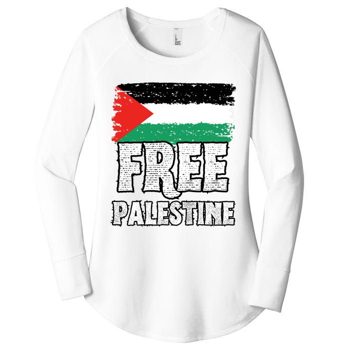 Free Palestine Flag Women's Perfect Tri Tunic Long Sleeve Shirt