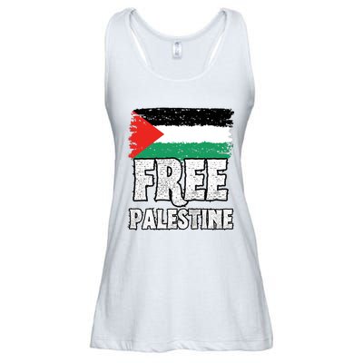 Free Palestine Flag Ladies Essential Flowy Tank