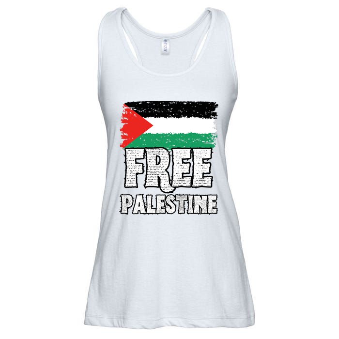 Free Palestine Flag Ladies Essential Flowy Tank