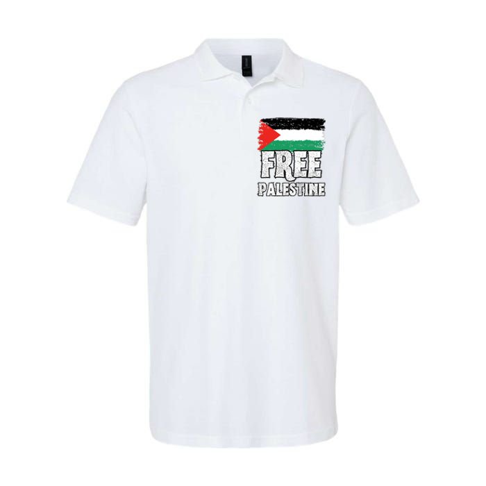 Free Palestine Flag Softstyle Adult Sport Polo