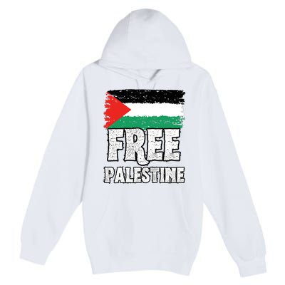 Free Palestine Flag Premium Pullover Hoodie