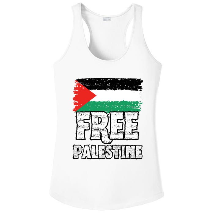 Free Palestine Flag Ladies PosiCharge Competitor Racerback Tank