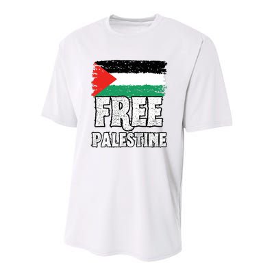 Free Palestine Flag Youth Performance Sprint T-Shirt