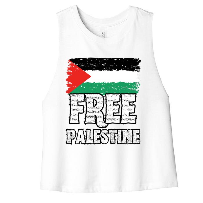 Free Palestine Flag Women's Racerback Cropped Tank