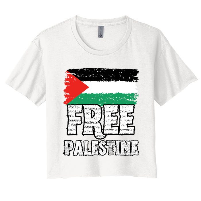 Free Palestine Flag Women's Crop Top Tee