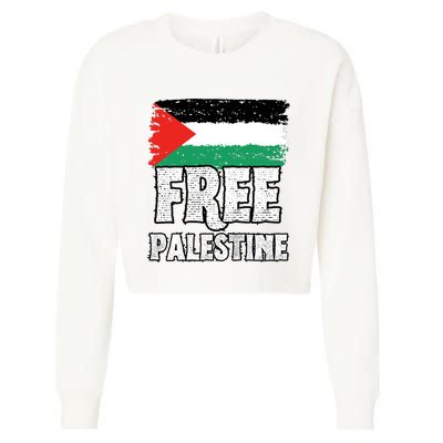 Free Palestine Flag Cropped Pullover Crew