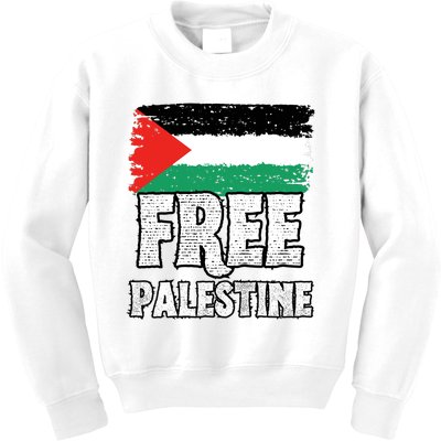 Free Palestine Flag Kids Sweatshirt