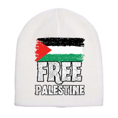 Free Palestine Flag Short Acrylic Beanie