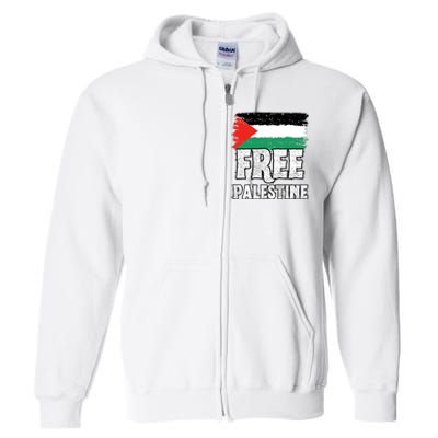 Free Palestine Flag Full Zip Hoodie