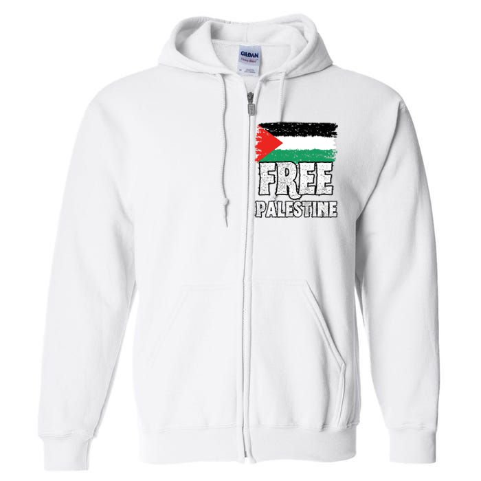 Free Palestine Flag Full Zip Hoodie