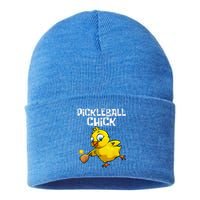 Funny Pickleball For Girls Chick Pickle Ball Sports Sustainable Knit Beanie