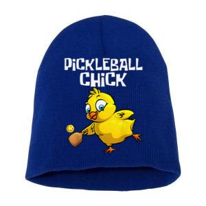 Funny Pickleball For Girls Chick Pickle Ball Sports Short Acrylic Beanie