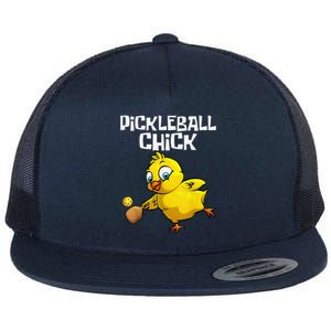 Funny Pickleball For Girls Chick Pickle Ball Sports Flat Bill Trucker Hat