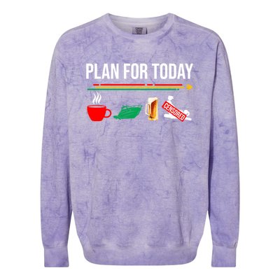 Funny Plan For Day Boating Boat Lovers For Pontoon Captains Gift Colorblast Crewneck Sweatshirt