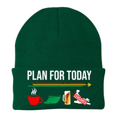 Funny Plan For Day Boating Boat Lovers For Pontoon Captains Gift Knit Cap Winter Beanie