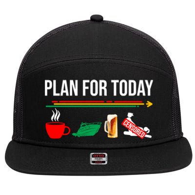 Funny Plan For Day Boating Boat Lovers For Pontoon Captains Gift 7 Panel Mesh Trucker Snapback Hat