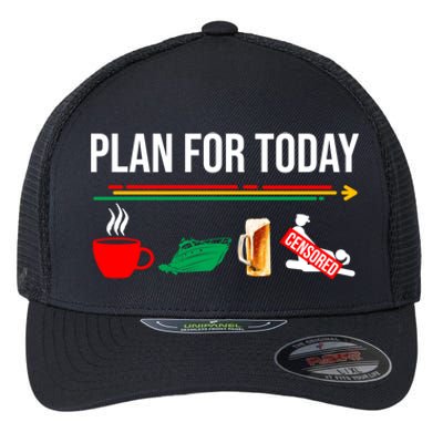 Funny Plan For Day Boating Boat Lovers For Pontoon Captains Gift Flexfit Unipanel Trucker Cap