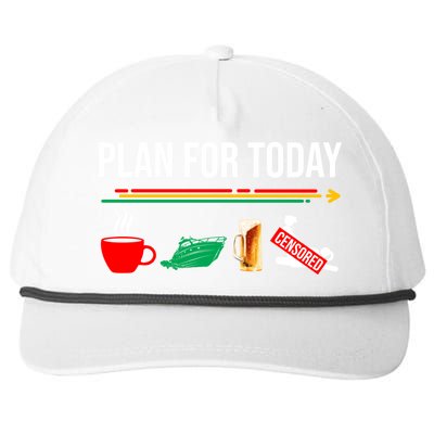 Funny Plan For Day Boating Boat Lovers For Pontoon Captains Gift Snapback Five-Panel Rope Hat