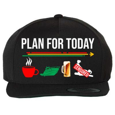 Funny Plan For Day Boating Boat Lovers For Pontoon Captains Gift Wool Snapback Cap