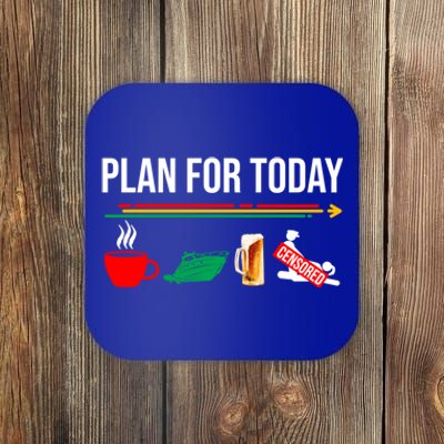 Funny Plan For Day Boating Boat Lovers For Pontoon Captains Gift Coaster