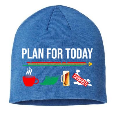 Funny Plan For Day Boating Boat Lovers For Pontoon Captains Gift Sustainable Beanie