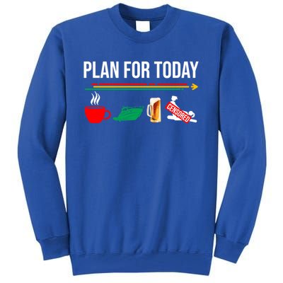 Funny Plan For Day Boating Boat Lovers For Pontoon Captains Gift Tall Sweatshirt