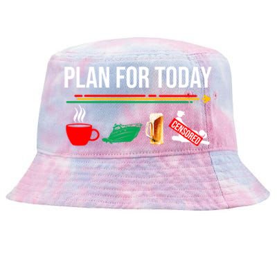 Funny Plan For Day Boating Boat Lovers For Pontoon Captains Gift Tie-Dyed Bucket Hat