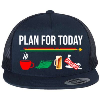 Funny Plan For Day Boating Boat Lovers For Pontoon Captains Gift Flat Bill Trucker Hat