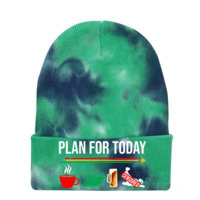 Funny Plan For Day Boating Boat Lovers For Pontoon Captains Gift Tie Dye 12in Knit Beanie