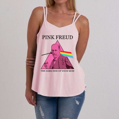 Funny Pink Freud The Dark Side Of Your Mom Women's Strappy Tank