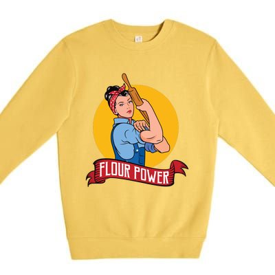 Flour Power Funny Baking & Pastry Baker Baking Gift Premium Crewneck Sweatshirt