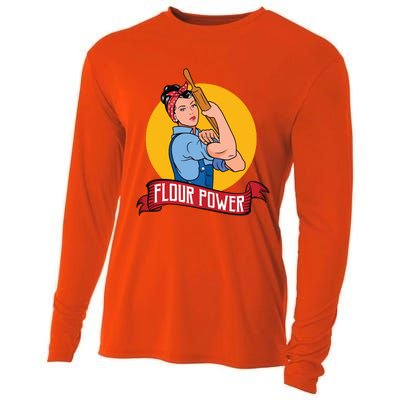 Flour Power Funny Baking & Pastry Baker Baking Gift Cooling Performance Long Sleeve Crew