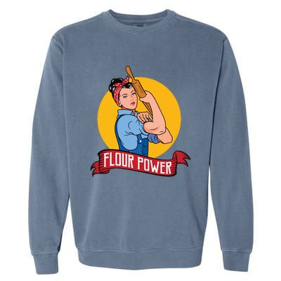 Flour Power Funny Baking & Pastry Baker Baking Gift Garment-Dyed Sweatshirt