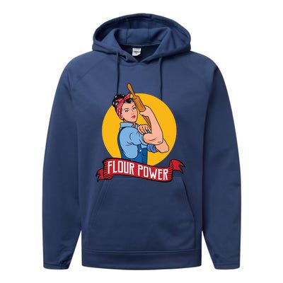 Flour Power Funny Baking & Pastry Baker Baking Gift Performance Fleece Hoodie