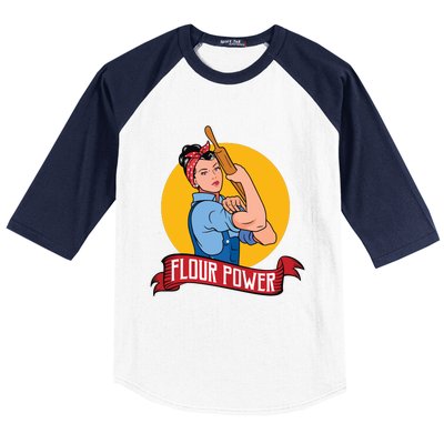 Flour Power Funny Baking & Pastry Baker Baking Gift Baseball Sleeve Shirt