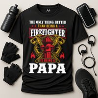Firefighter Papa Father's Day Cooling Performance Crew T-Shirt