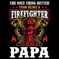 Firefighter Papa Father's Day Cooling Performance Crew T-Shirt