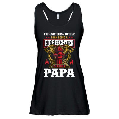 Firefighter Papa Father's Day Ladies Essential Flowy Tank