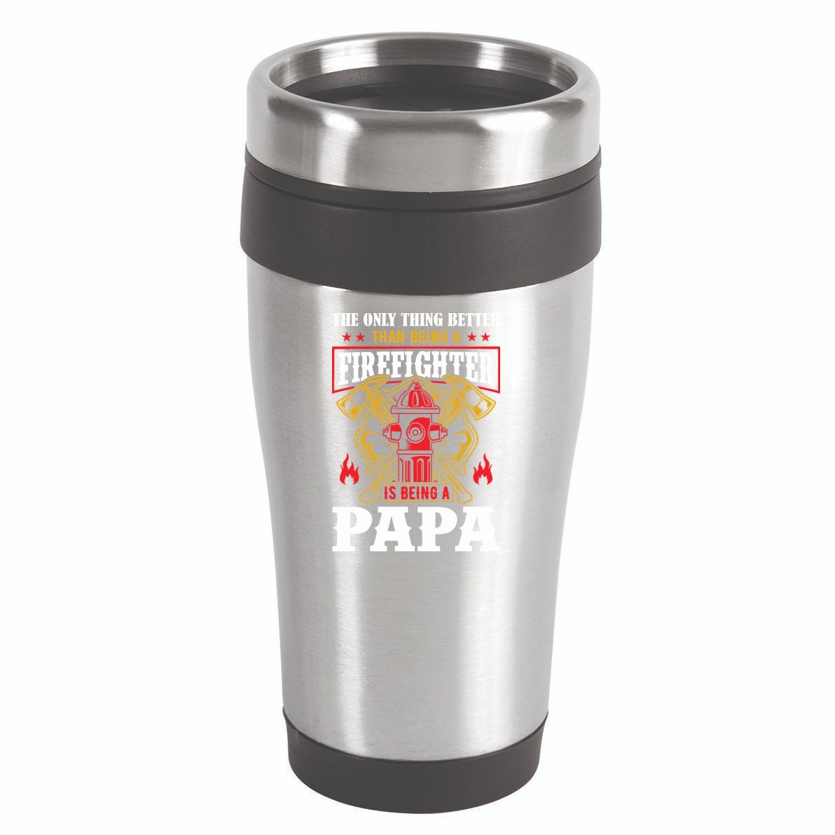 Firefighter Papa Father's Day 16oz Travel Tumbler