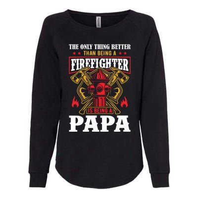 Firefighter Papa Father's Day Womens California Wash Sweatshirt