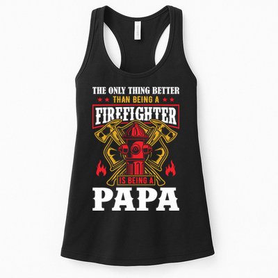 Firefighter Papa Father's Day Womens Tank Top