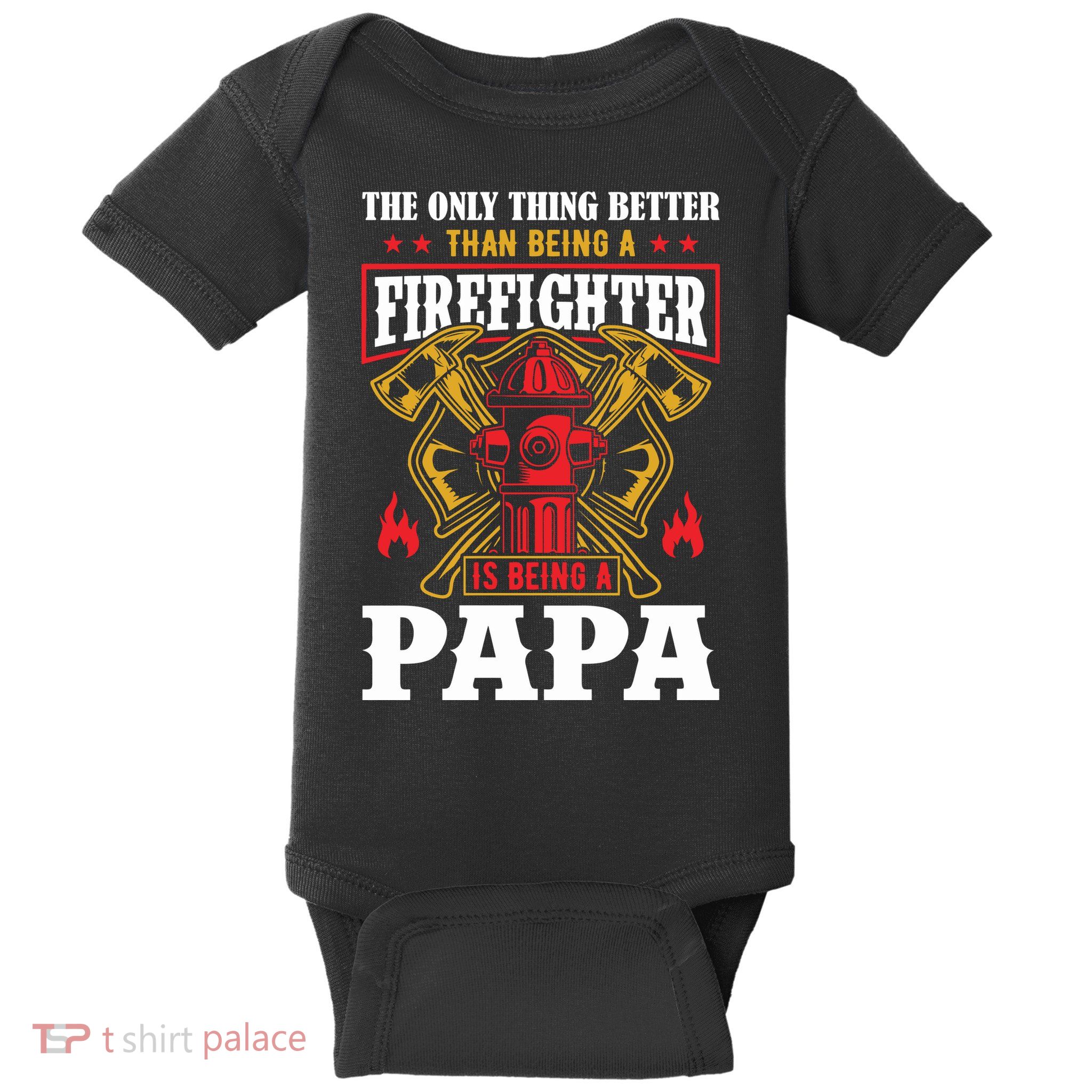 Firefighter Papa Father's Day Baby Bodysuit
