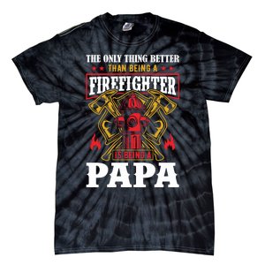 Firefighter Papa Father's Day Tie-Dye T-Shirt